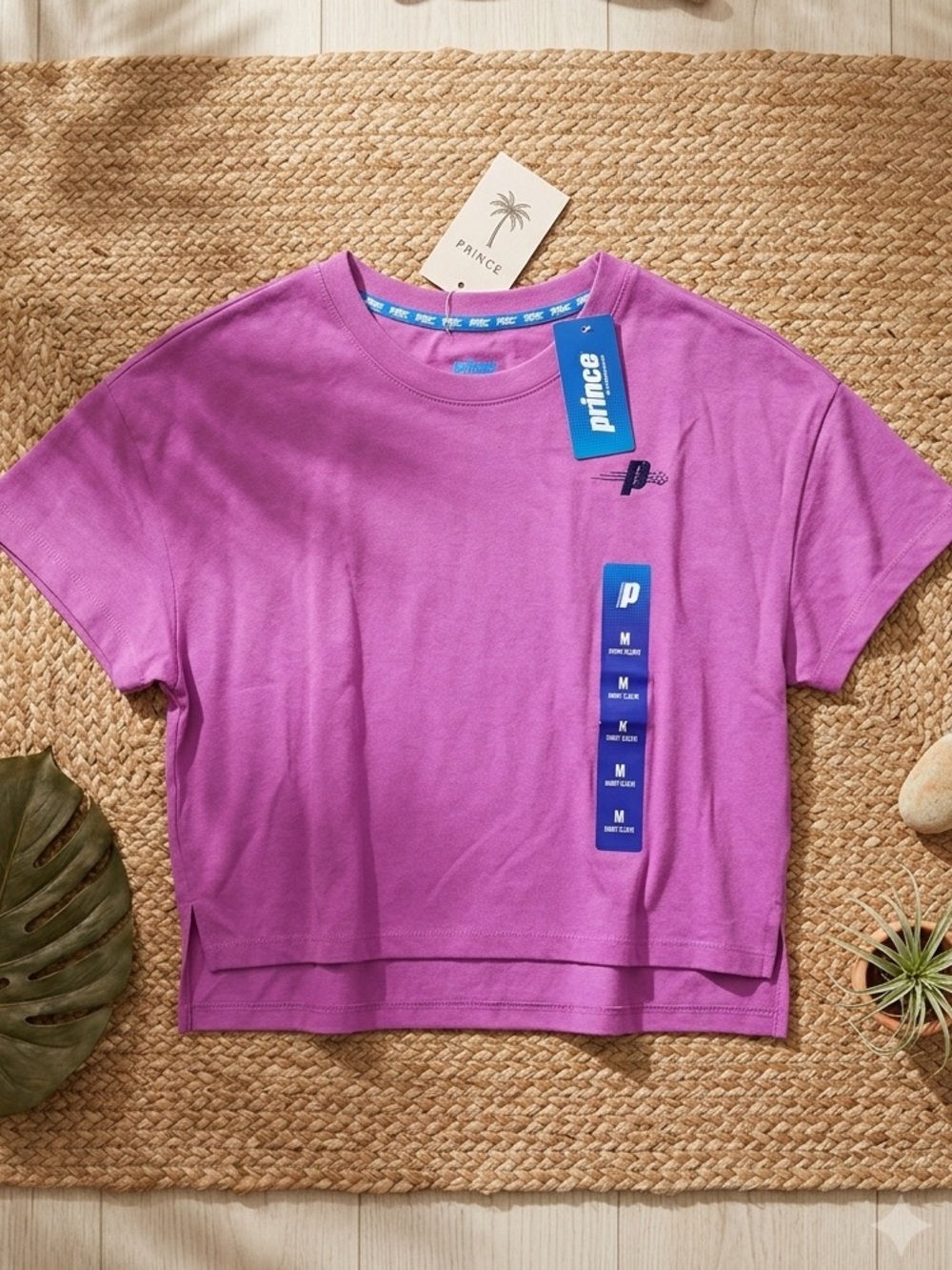 NWT PRINCE Purple Short Sleeve Boxy Crop Top | Pickleball Tennis Tee